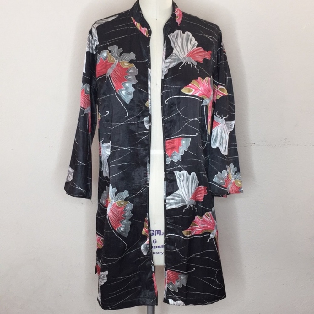 Citron Butterfly Print Duster M
